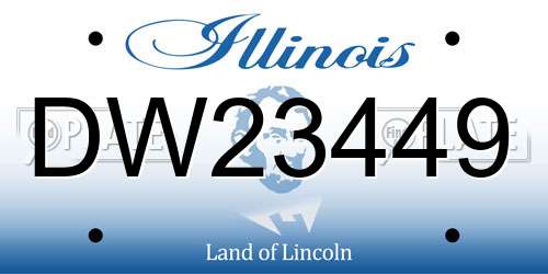DW23449 Illinois License Plate