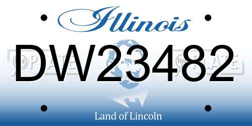 DW23482 Illinois License Plate