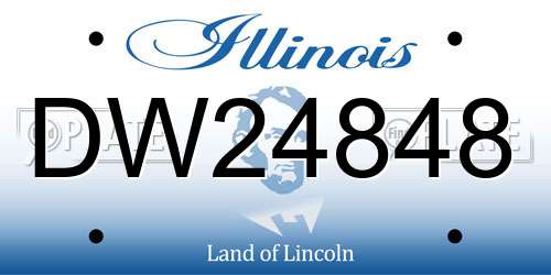 DW24848 Illinois License Plate
