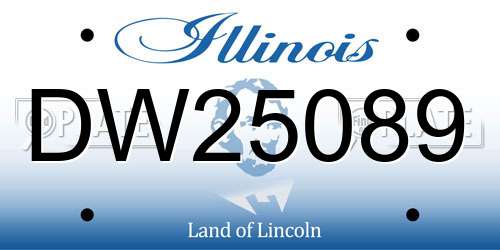 DW25089 Illinois License Plate