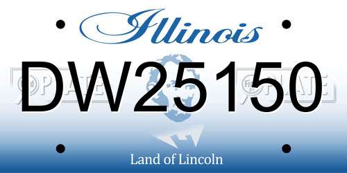 DW25150 Illinois License Plate