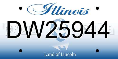 DW25944 Illinois License Plate