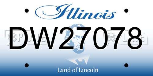 DW27078 Illinois License Plate