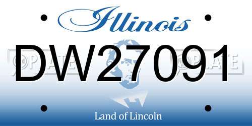 DW27091 Illinois License Plate