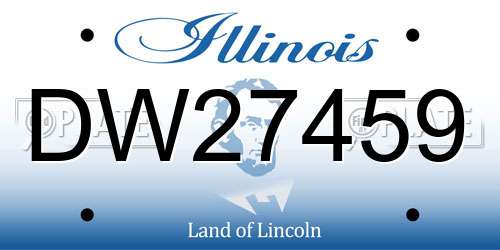 DW27459 Illinois License Plate
