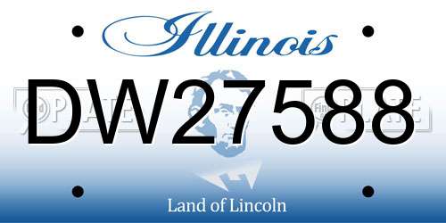 DW27588 Illinois License Plate
