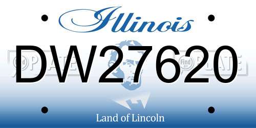 DW27620 Illinois License Plate