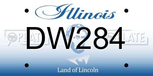 DW284 Illinois License Plate