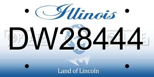 DW28444 Illinois License Plate