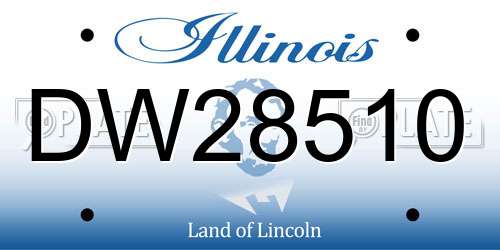 DW28510 Illinois License Plate