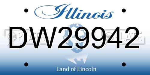 DW29942 Illinois License Plate