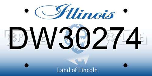 DW30274 Illinois License Plate