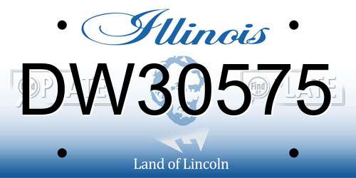 DW30575 Illinois License Plate
