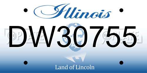 DW30755 Illinois License Plate