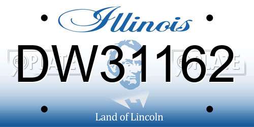 DW31162 Illinois License Plate