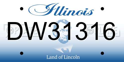DW31316 Illinois License Plate
