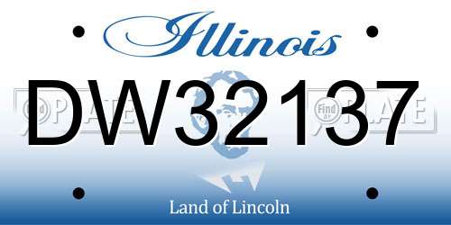 DW32137 Illinois License Plate