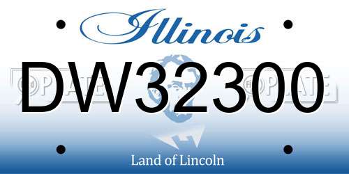 DW32300 Illinois License Plate