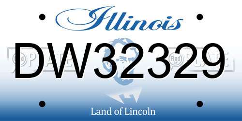 DW32329 Illinois License Plate
