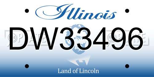 DW33496 Illinois License Plate