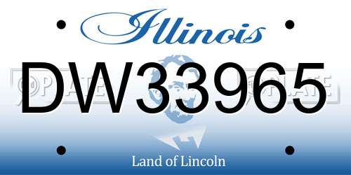 DW33965 Illinois License Plate