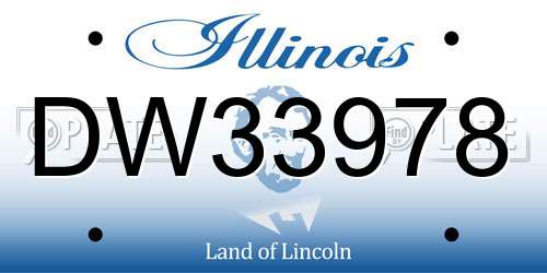 DW33978 Illinois License Plate
