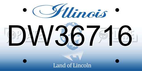 DW36716 Illinois License Plate