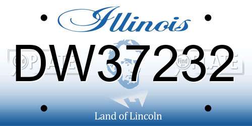 DW37232 Illinois License Plate