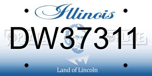 DW37311 Illinois License Plate