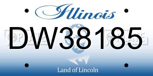 DW38185 Illinois License Plate