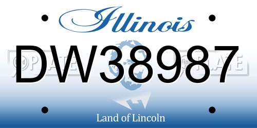 DW38987 Illinois License Plate