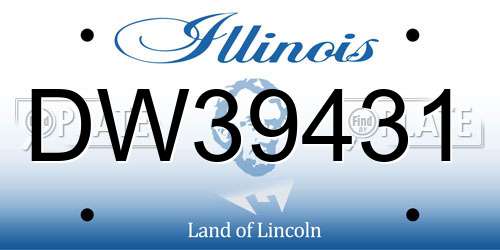 DW39431 Illinois License Plate