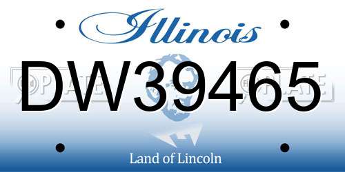 DW39465 Illinois License Plate