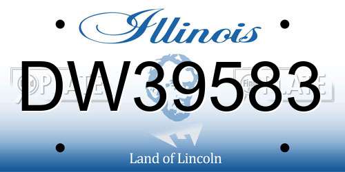DW39583 Illinois License Plate