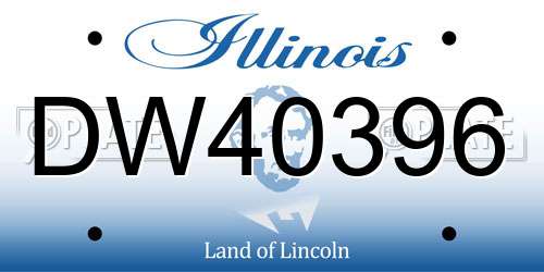 DW40396 Illinois License Plate