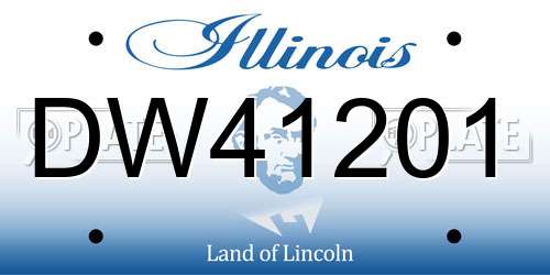 DW41201 Illinois License Plate