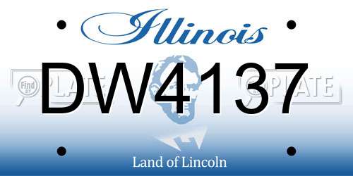 DW4137 Illinois License Plate