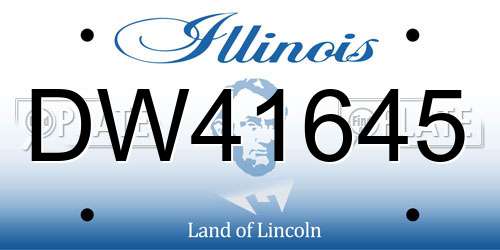 DW41645 Illinois License Plate