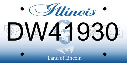 DW41930 Illinois License Plate