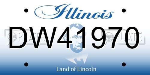 DW41970 Illinois License Plate