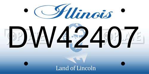 DW42407 Illinois License Plate