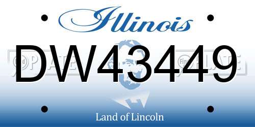 DW43449 Illinois License Plate
