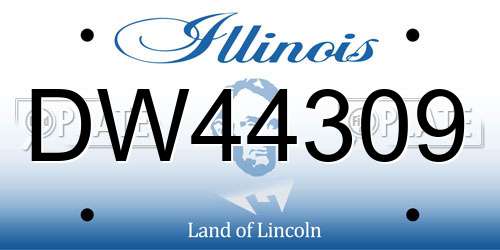 DW44309 Illinois License Plate
