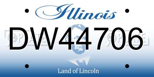 DW44706 Illinois License Plate