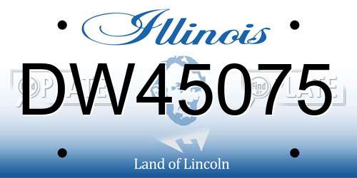 DW45075 Illinois License Plate