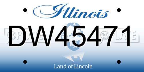 DW45471 Illinois License Plate