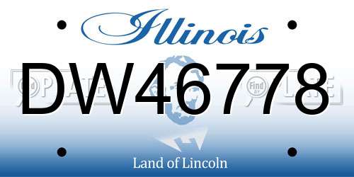 DW46778 Illinois License Plate