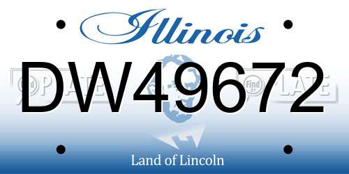 DW49672 Illinois License Plate