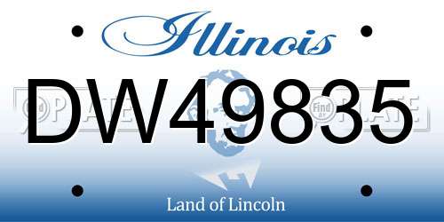 DW49835 Illinois License Plate