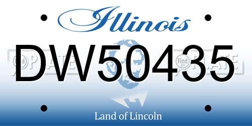 DW50435 Illinois License Plate